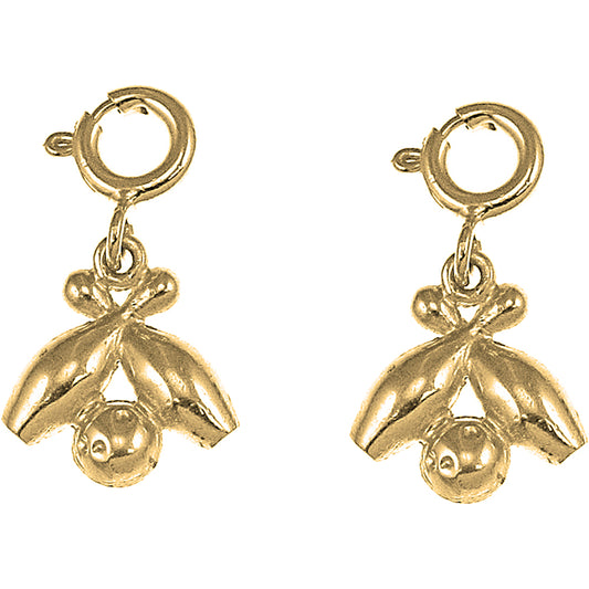 Yellow Gold-plated Silver 15mm Bowling Pin And Ball Earrings