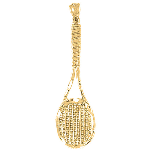 Yellow Gold-plated Silver Tennis Racquets Pendant