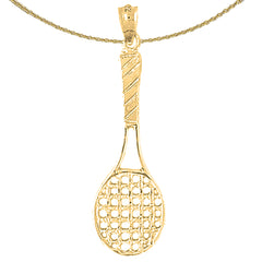 Sterling Silver Tennis Racquets Pendant (Rhodium or Yellow Gold-plated)