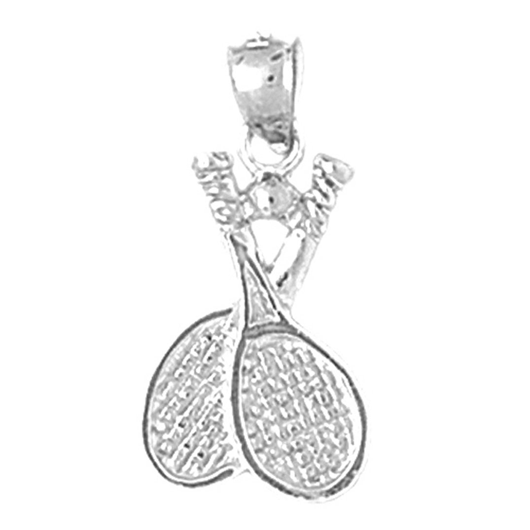 Sterling Silver Tennis Racquets Pendant