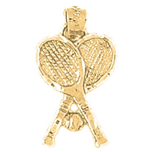 14K or 18K Gold Tennis Racquets Pendant
