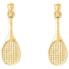 14K or 18K Gold 26mm Tennis Racquets Earrings