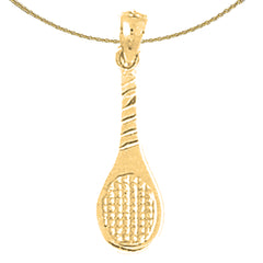 Colgante de raquetas de tenis de plata de ley (bañado en rodio o oro amarillo)