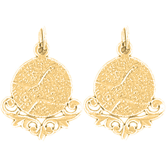 Yellow Gold-plated Silver 20mm Racquet Earrings