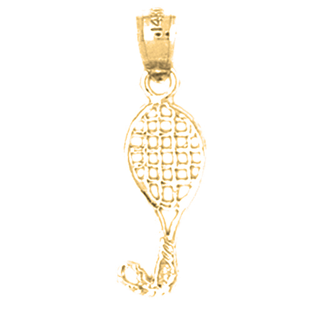 Yellow Gold-plated Silver Racquet Pendant