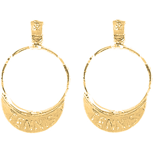 14K or 18K Gold 27mm Tennis Bum Earrings