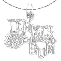 Sterling Silver Ping Pong Paddle Pendant (Rhodium or Yellow Gold-plated)