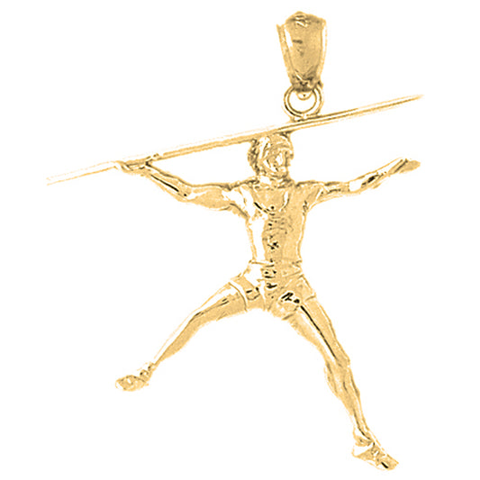 Yellow Gold-plated Silver Man With Spear Pendant