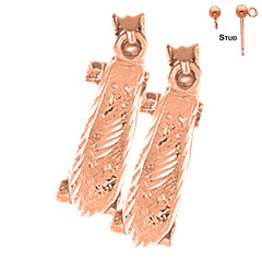14K or 18K Gold 3D Skate Board Earrings