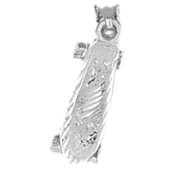 Sterling Silver 3D Skate Board Pendant