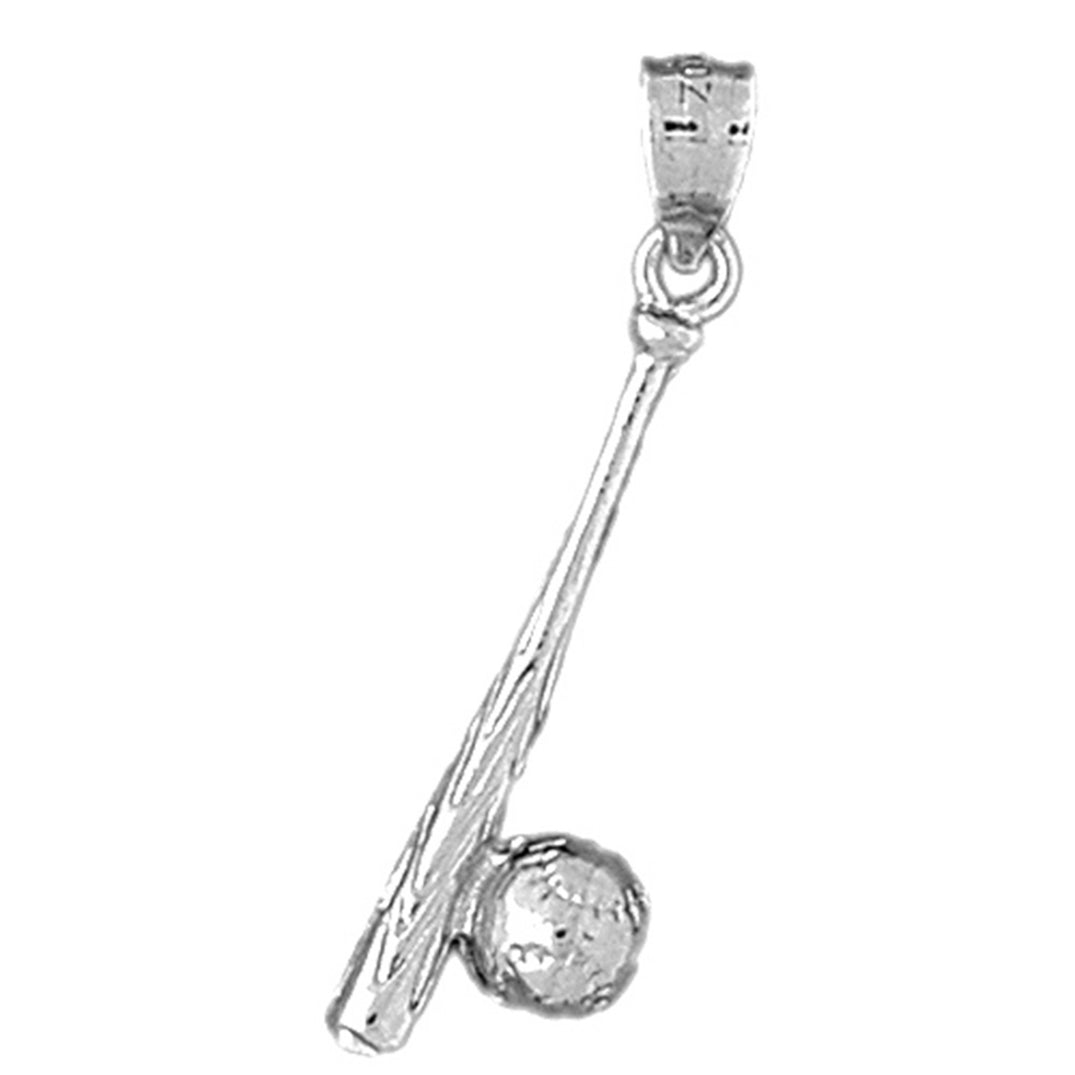 Sterling Silver Baseball Bat And Ball Pendant