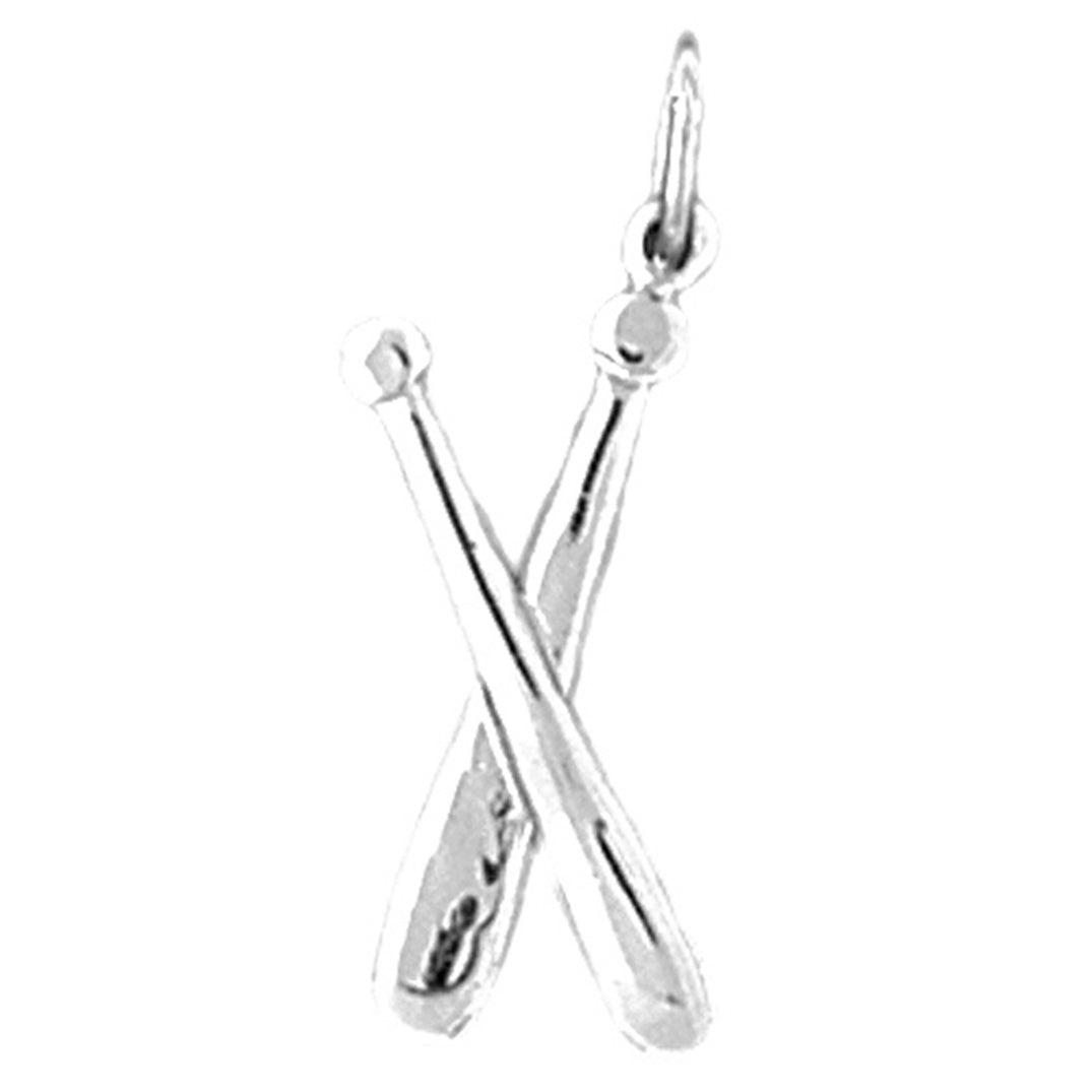 Sterling Silver Baseball Bats Pendant