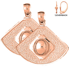 14K or 18K Gold Baseball Diamond Earrings