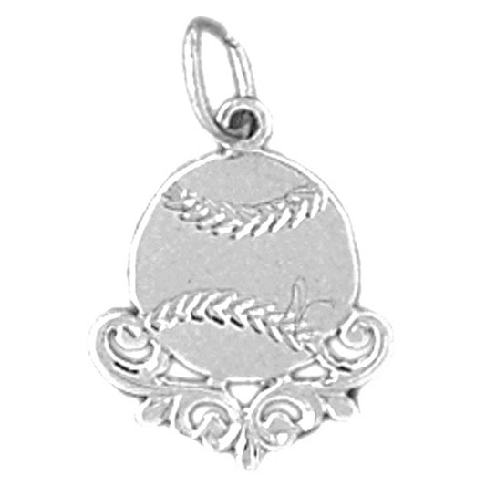 Sterling Silver Baseball Pendant