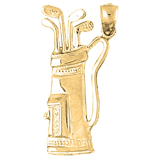 Yellow Gold-plated Silver Golf Bag Pendant