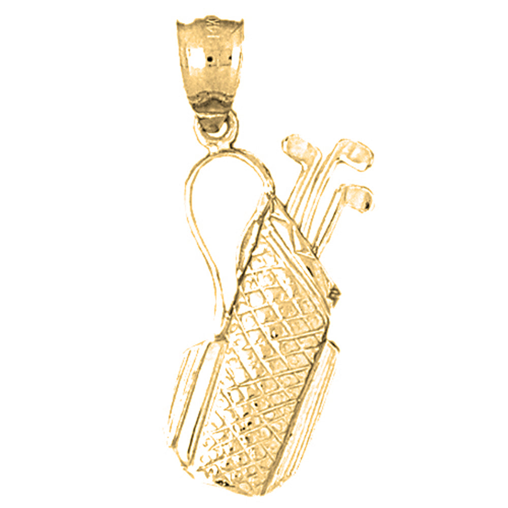 Yellow Gold-plated Silver Golf Bag Pendant