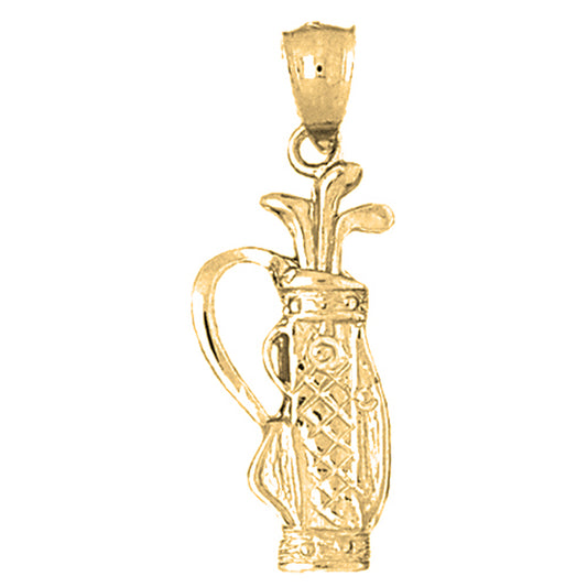 Yellow Gold-plated Silver Golf Bag Pendant