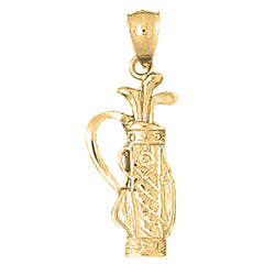 Yellow Gold-plated Silver Golf Bag Pendant