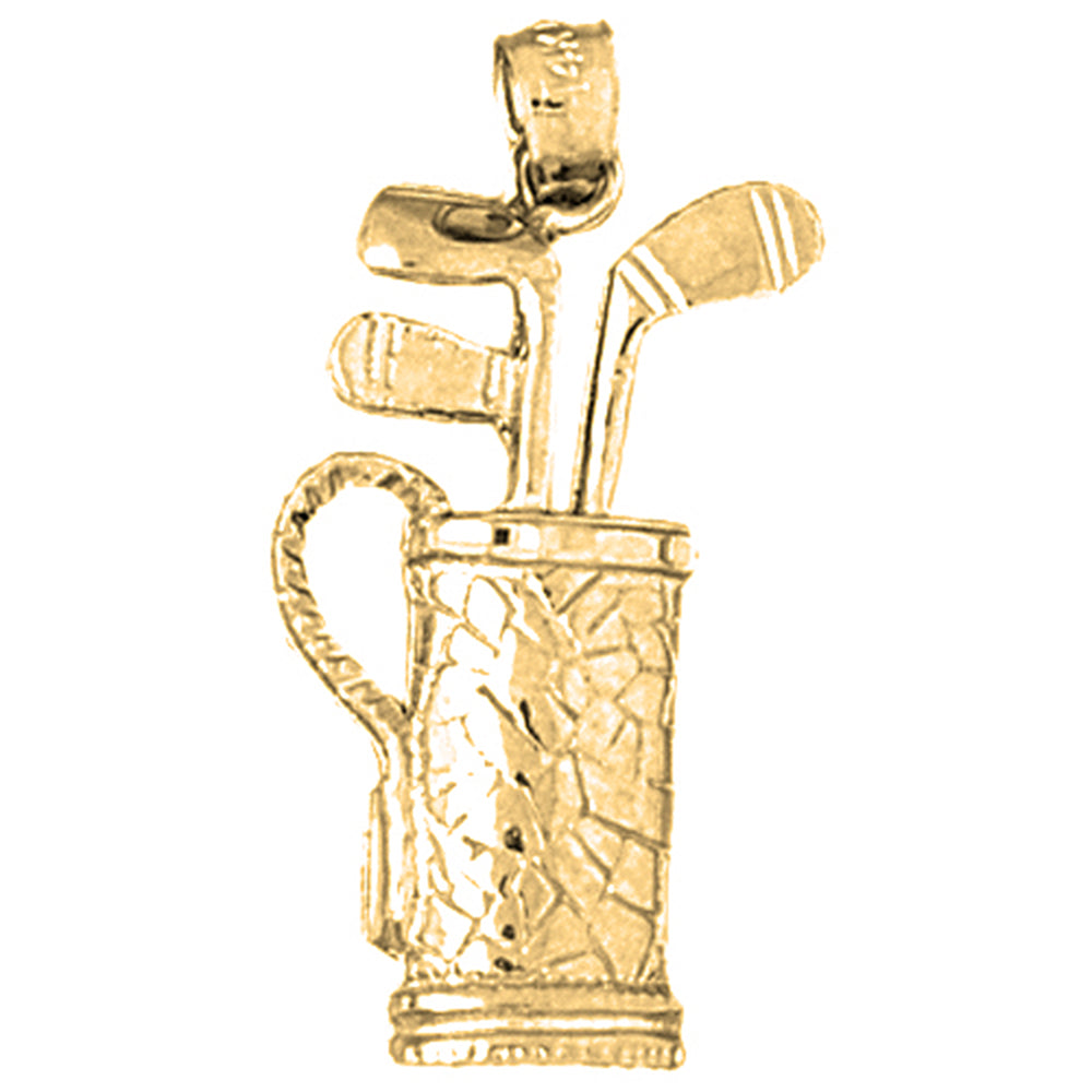 Yellow Gold-plated Silver Golf Bag Pendant