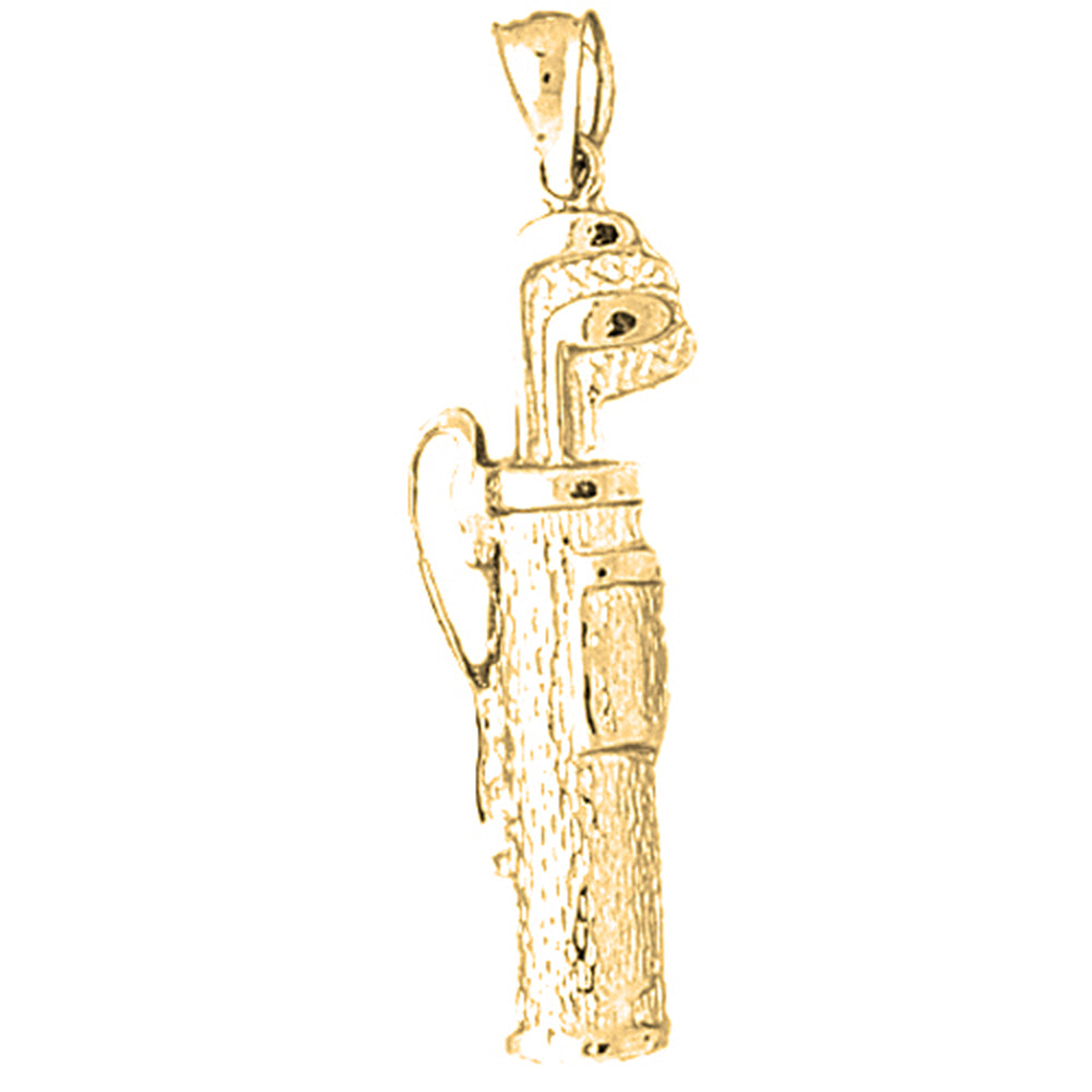 Yellow Gold-plated Silver Golf Bag Pendant