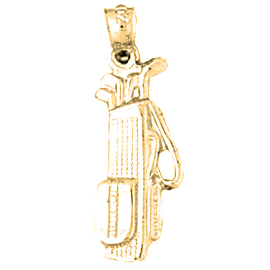 Yellow Gold-plated Silver Golf Bag Pendant