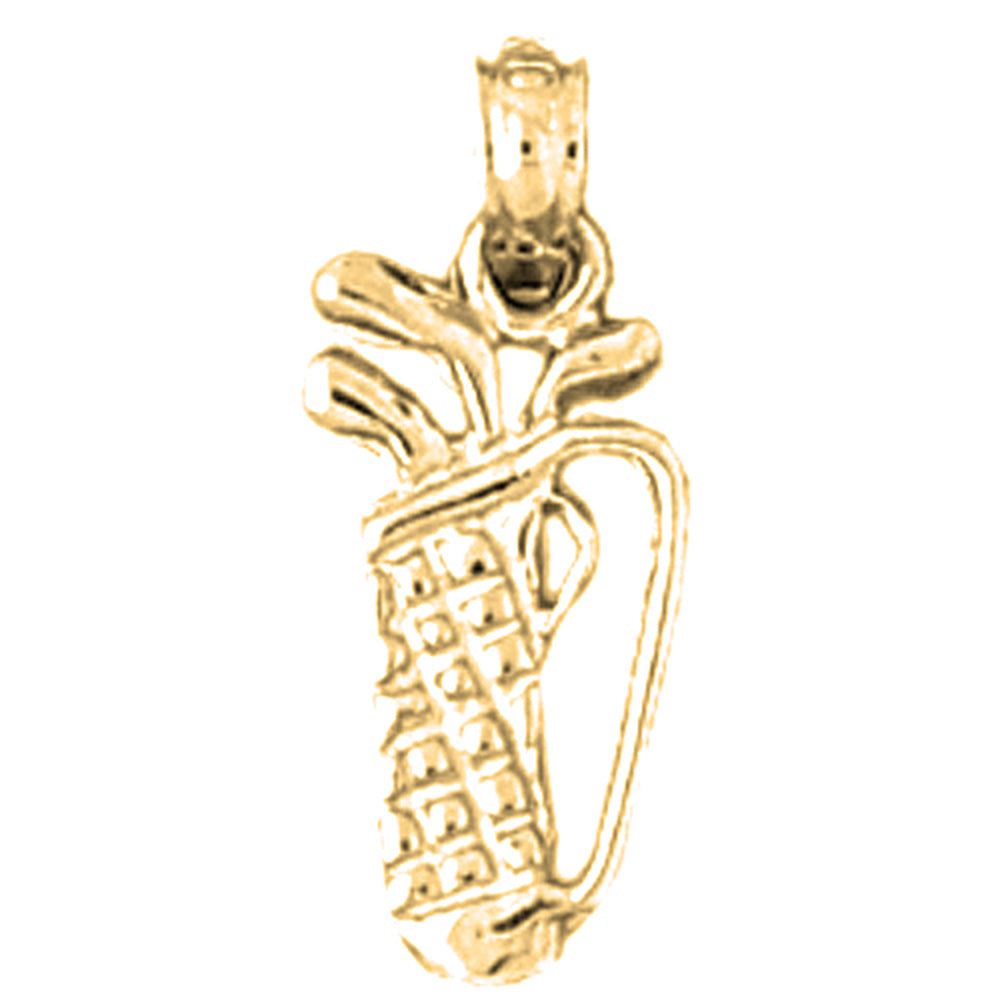 Yellow Gold-plated Silver Golf Bag Pendant