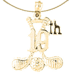 Sterling Silver Golf Club Pendant (Rhodium or Yellow Gold-plated)