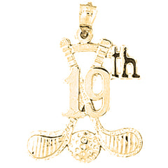 Yellow Gold-plated Silver Golf Club Pendant