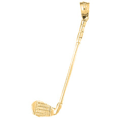 Yellow Gold-plated Silver 3D Golf Club Pendant