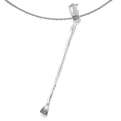 Sterling Silver 3D Golf Club Pendant (Rhodium or Yellow Gold-plated)