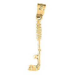 Yellow Gold-plated Silver Golf Club Pendant