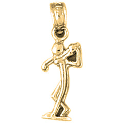 Yellow Gold-plated Silver Golfer Pendant