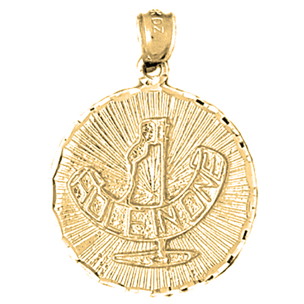 Yellow Gold-plated Silver Hole In One Pendant