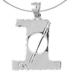 Sterling Silver Hole In One Pendant (Rhodium or Yellow Gold-plated)