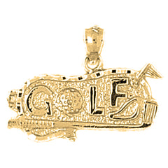 Yellow Gold-plated Silver Golf Logo Pendant