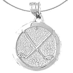Sterling Silver Golf Clubs Pendant (Rhodium or Yellow Gold-plated)