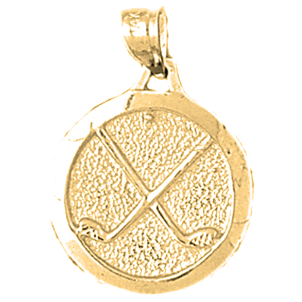 Yellow Gold-plated Silver Golf Clubs Pendant