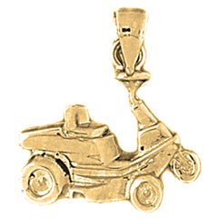 Yellow Gold-plated Silver Golf Cart Pendant