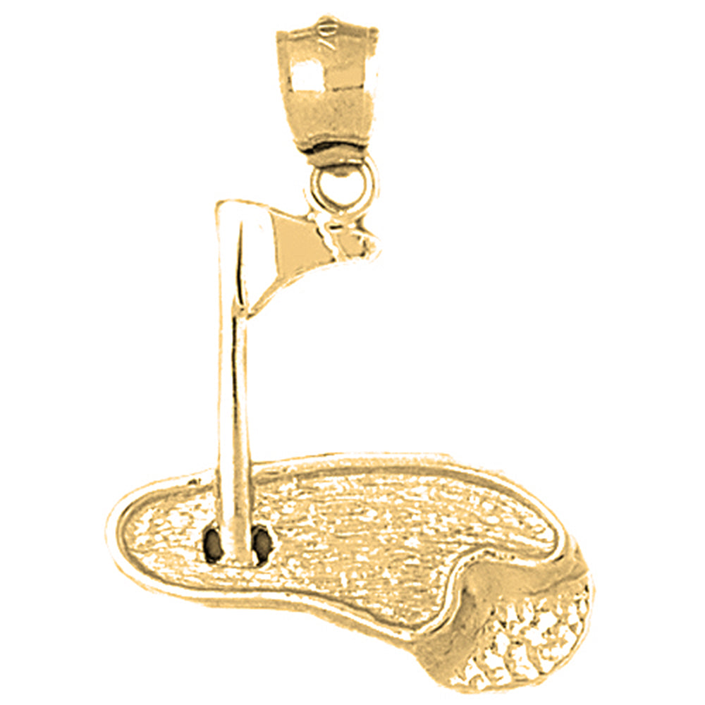 Yellow Gold-plated Silver Golf Course Pendant