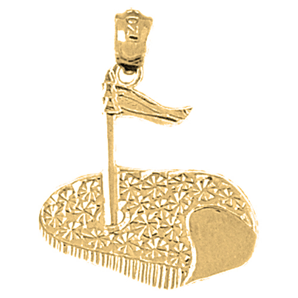 Yellow Gold-plated Silver Golf Course Pendant