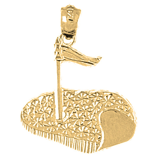 Yellow Gold-plated Silver Golf Course Pendant