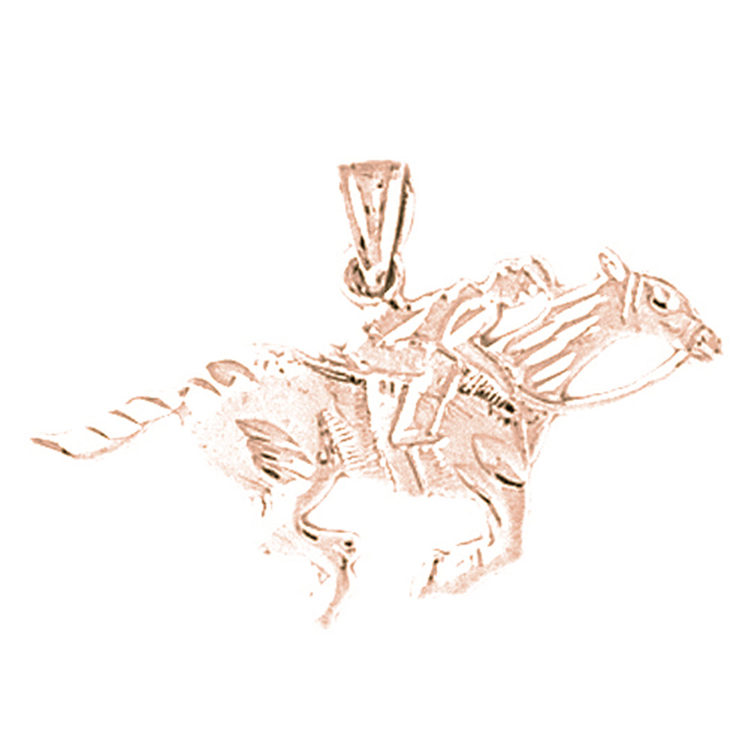 14K or 18K Gold Horse And Jockey Pendant