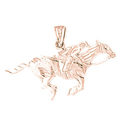 14K or 18K Gold Horse And Jockey Pendant