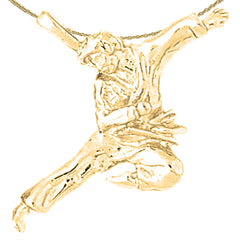 Colgante de Karate de artes marciales de plata de ley (bañado en rodio o oro amarillo)