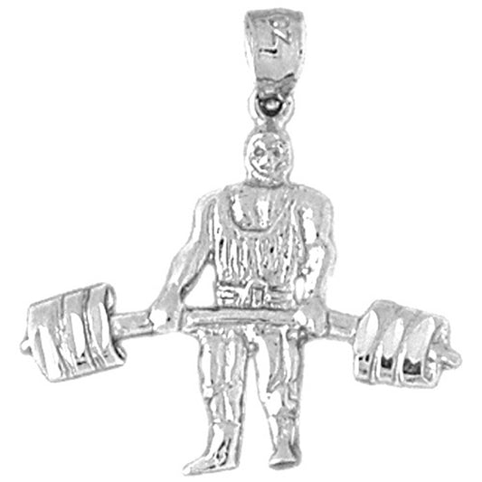 Sterling Silver Body Builder Pendant