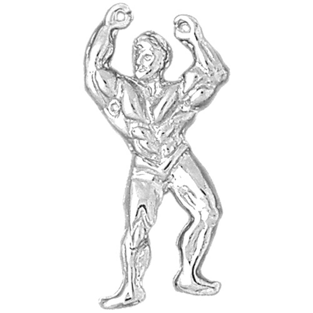 Sterling Silver Body Builder Pendant