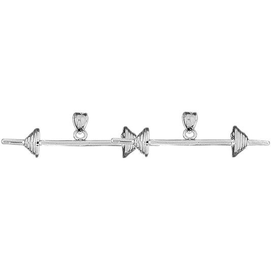 Sterling Silver 12mm 3D Barbell Earrings
