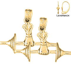14K or 18K Gold Barbell Earrings
