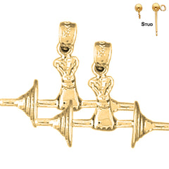 14K or 18K Gold Barbell Earrings