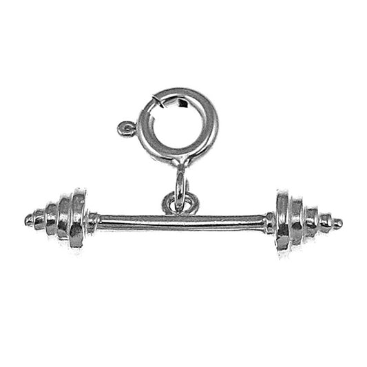 Sterling Silver 3D Barbell Pendant
